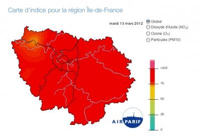 9 parisiens sur 10 concernés par la dépassement du NO2 pollution,atmosphère,air,paris,santé