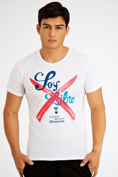 Tee-shirt Misericordia en coton organique Soy Libre dessin couteaux 