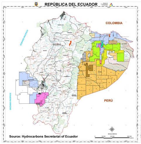 Hydroncarbons Ecuador Apr21 Equateur: vente aux enchères plus de 3 millions dhectares de forêt amazonienne aux compagnies pétrolières