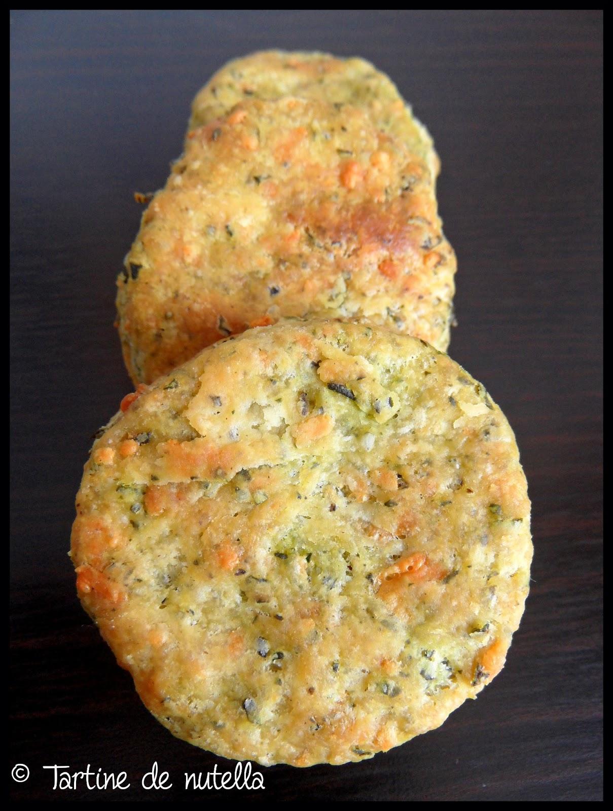 Sablés basilic, parmesan et huile d'olive