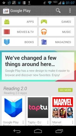 Google Play Store Nouvelle interface