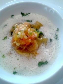 Ravioles de crevette bouillon coco curry 255x340