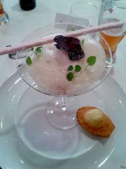 Gelée de bière rosée au pomelo mousse de litchi sorbet à la rose 255x340