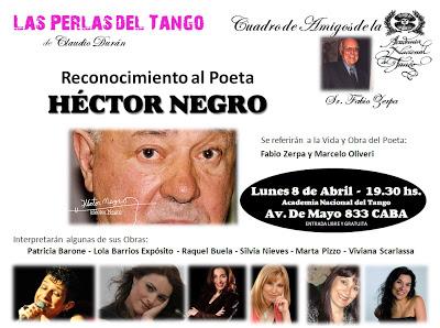 Hommage au poète Héctor Negro à la Academia Nacional del Tango ce soir [à l'affiche]