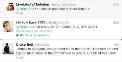 PEOPLE : C’est la guerre entre les Beliebers et Drake Bell