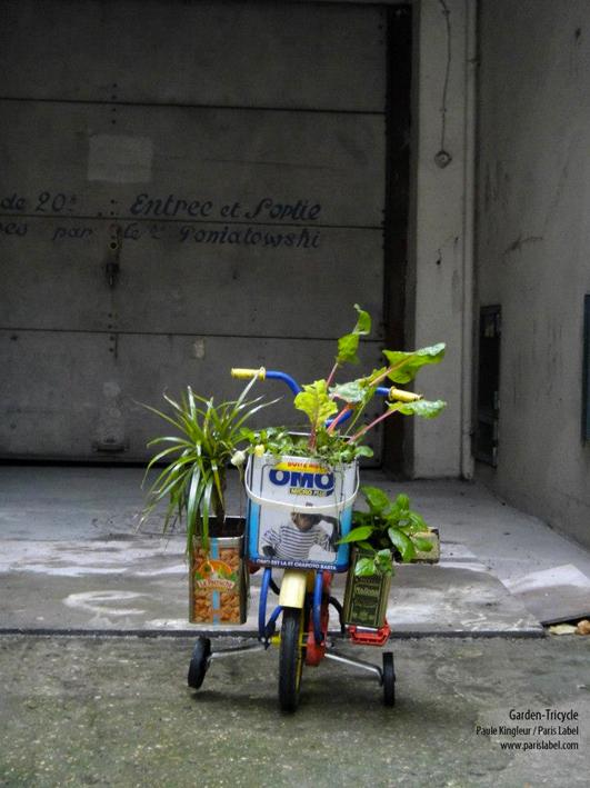 african garden-tricycle, potager ambulant imaginé par Paule Kingleur, plasticienne urbaine