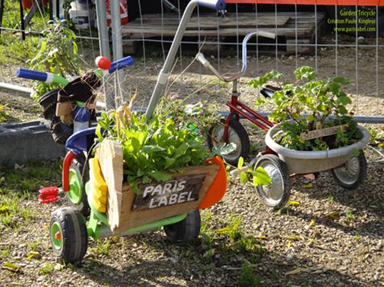 Garden'Tricycle, jardin ambulant pour les enfants, imaginé et réalisé par Paule Kingleur pour Paris Label