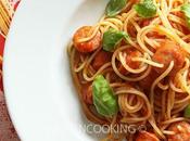 Spaghettis saucisses sauce marinara