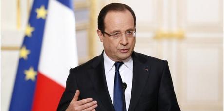 François Hollande lors de son intervention à l'issue du Conseil des ministres, le mercredi 10 avril. (PATRICK KOVARIK/POOL/AFP)