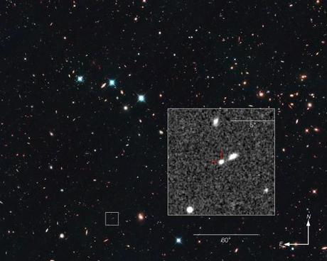 Tapis de galaxies où est apparu une supernova de type Ia il y a 10 milliards d'années
