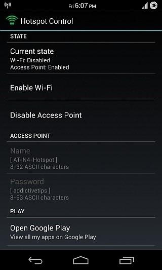 Hotspot Control for Android Enabled