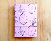 Pink Notecard Set Mini Blank Cards Fruit Print Notes Pineapple Print Spring Pastel
