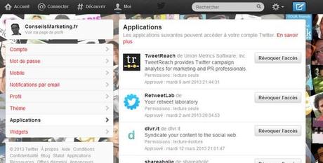 twitter paramétrage