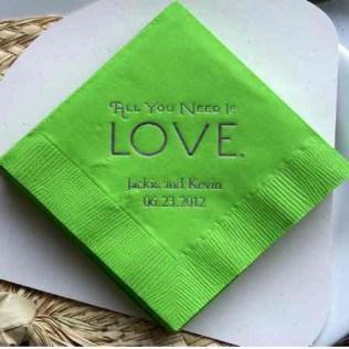 serviette-mariage Decoration de mariage vert anis
