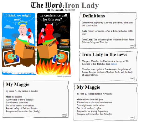 The Word of the Month (APRIL 2013) : IRON LADY