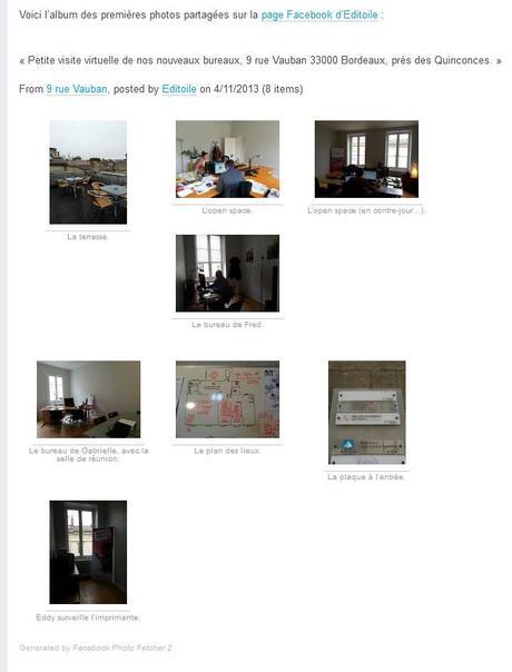 Publier un album photos sur un blog avec Facebook Photo Fetcher