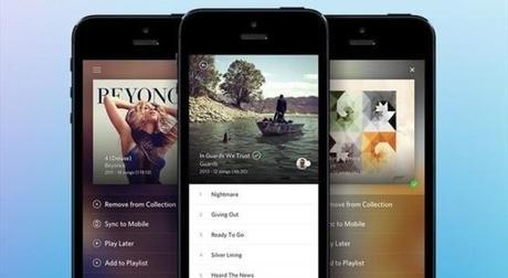 Nouvelle interface pour Rdio, la musique en streaming sur iPhone...