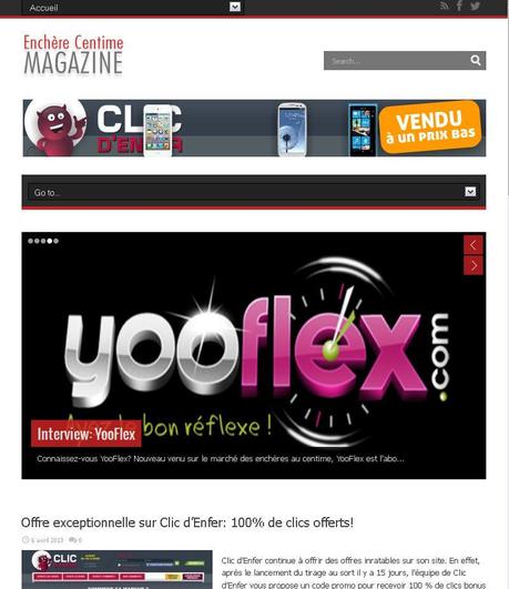 Enchère Centime Mag version tablette