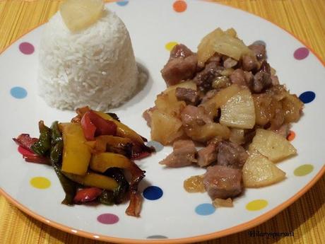 Porc à l'ananas et ses poivrons fondants / Pineapple pork and its tender peppers