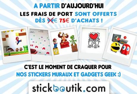Stickboutik.com: Frais de port offerts dès 75 Euros d'achats !