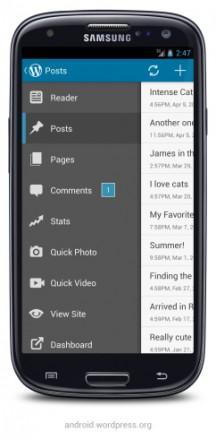 wordpress-for-android-version-2-3-menu-drawer-on-samsung-galaxy-s3-update