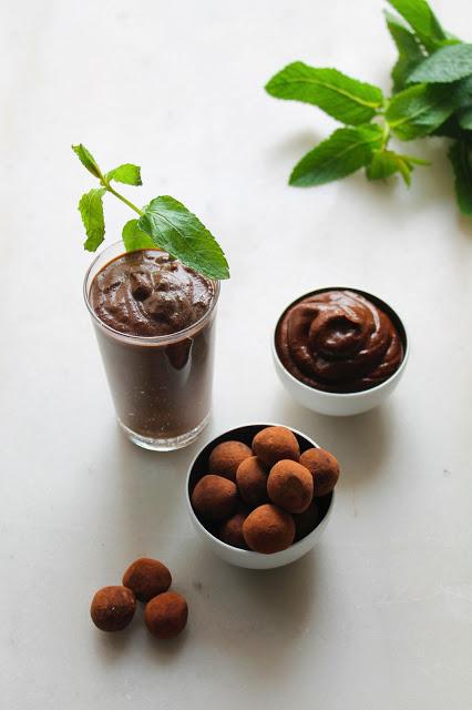 smoothie truffes mousse avocat chocolat cacao menthe