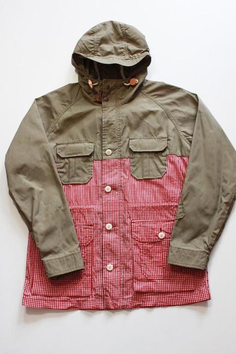vassan-wax-gingham-parka-khaki