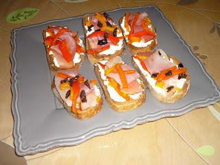 Tartines fromage et poivrons