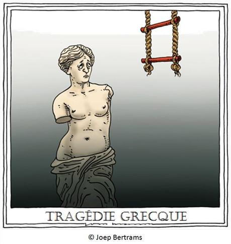 dessin cartoon crise grece 1 Grèce:  entre faim et pauvreté, l’ombre est tombée sur le Parthénon…
