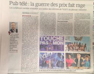 Le Figaro sur les prix de la pub télé