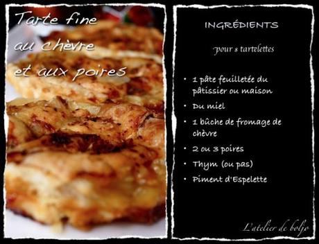 Tarte fine au chèvre et aux poires 2