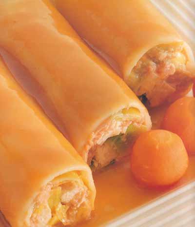 Cannelloni de poulet fermier du Gers au miel de pays et au Pastis