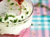 Mousse betterave, fromage herbes radis