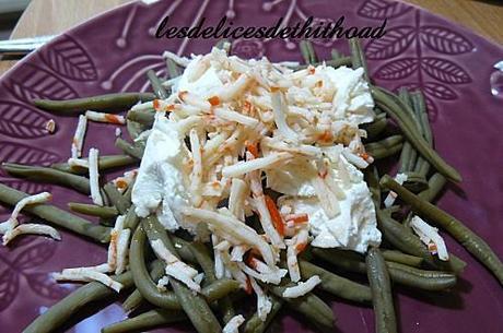 Salade d'haricots verts et chèvre frais P1180480.JPG