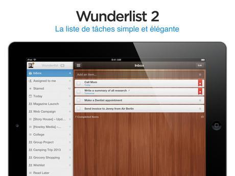 Nouvelle Maj Wunderlist pour iOS et OS X