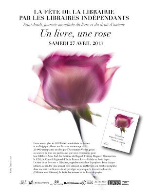 Un livre, une rose ce samedi 27 avril dans 450 librairies