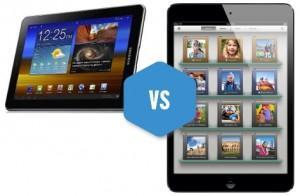 comparer ipad mini galaxy tab 2