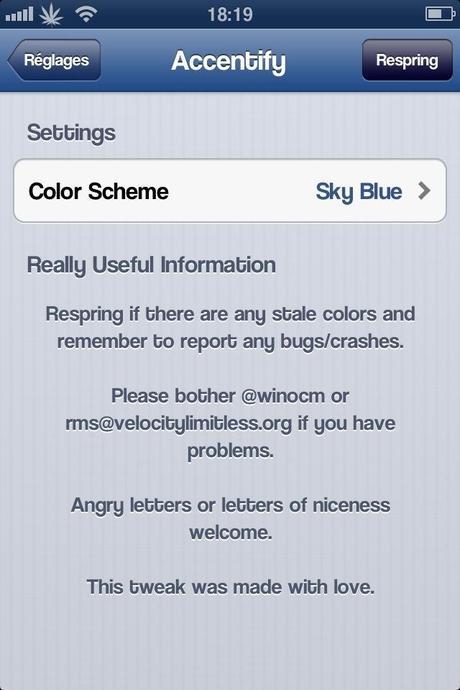 Tweak @cydia: Accentify 20130428-182645.jpg