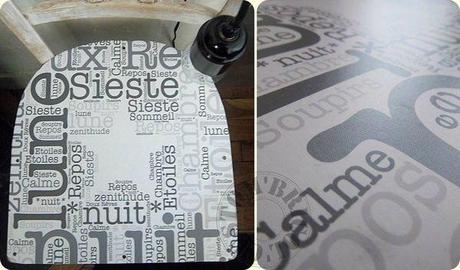 Chaise bistrot NDM - détails mots