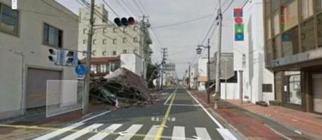 Namie, ville dans la zone interdite de Fukushima. DR Google StreetView