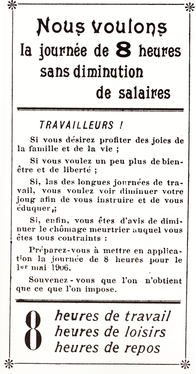 Le premier mai n'est pas la fête du travail mais LA JOURNEE INTERNATIONALE DES TRAVAILLEURS!