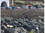 Surfeurs piégés marée spot Côte Basques Biarritz Surfing