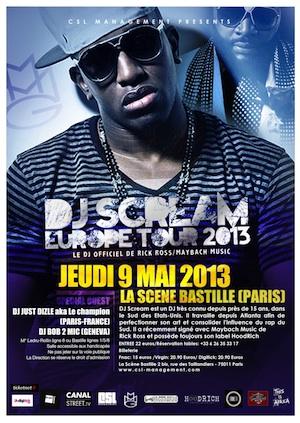 DJ Scream, le DJ officiel de Rick Ross sera à Paris le 9 mai à la Scène Bastille
