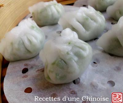 Raviolis vapeur printaniers aux légumes 蔬菜蒸饺 shūcài zhēngjiǎo