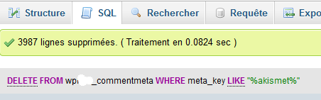akismet2 Purger les enregistrements Akismet