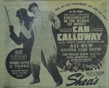 5 mai 1937 : Cab Calloway au Shea Theatre, Toronto, CANADA