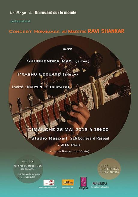 Flyer concert du 26 mai Hommage ├á Ravi Shankar