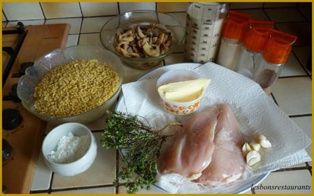 COQUILLETTES AU POULET ET AU THYM FRAIS