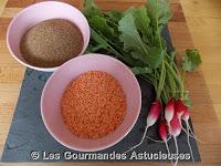 Taboulé au Fonio, lentilles corail et radis