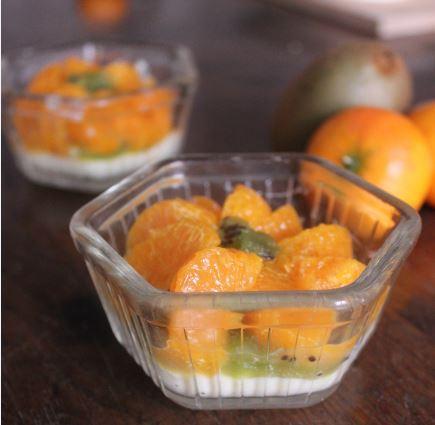 Bavarois bergamote en habit de kiwi